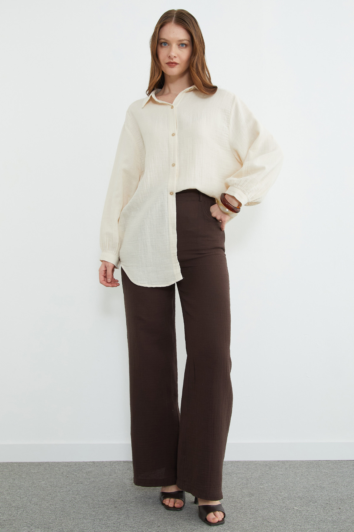 Fullamoda  Basic Oversize Gömlek - Görsel 2