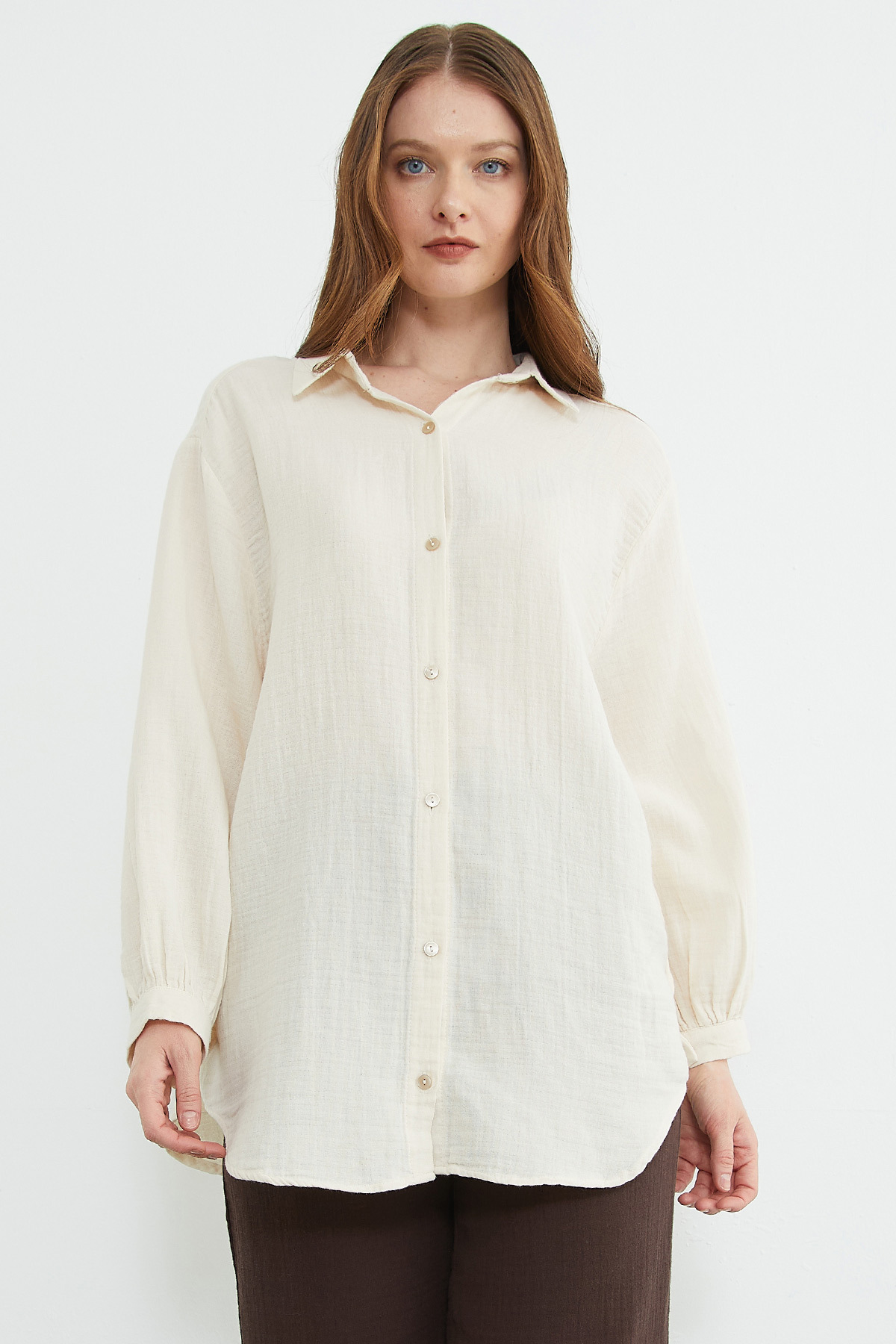 Fullamoda  Basic Oversize Gömlek - Görsel 7