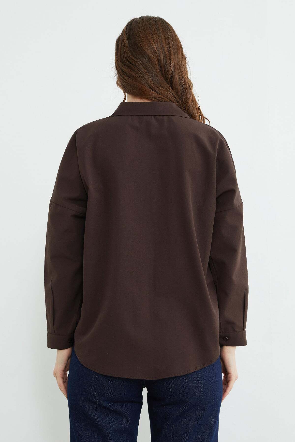 Fullamoda  Basic Çift Cepli Gömlek - Görsel 6