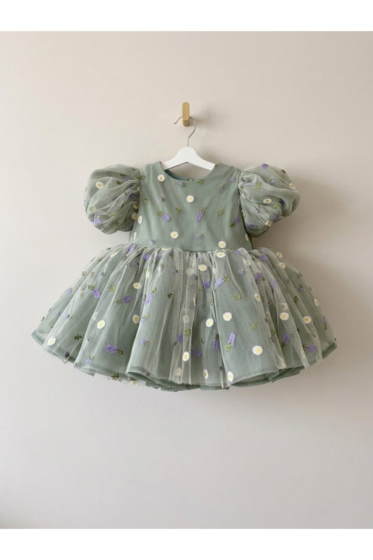 HOBİ Çiçek İşlemeli Kız Çocuk Prenses Elbise – Çiçek Tül Detaylı Doğum Günü Elbisesi, Abiye fotoğrafı 2 (önizleme)
