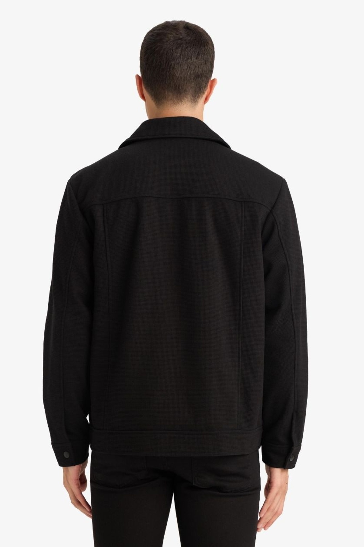 Regular Fit Polo Yaka Çıtçıtlı Mont F8504AX26SP — مشکی — تصویر 5 از 5