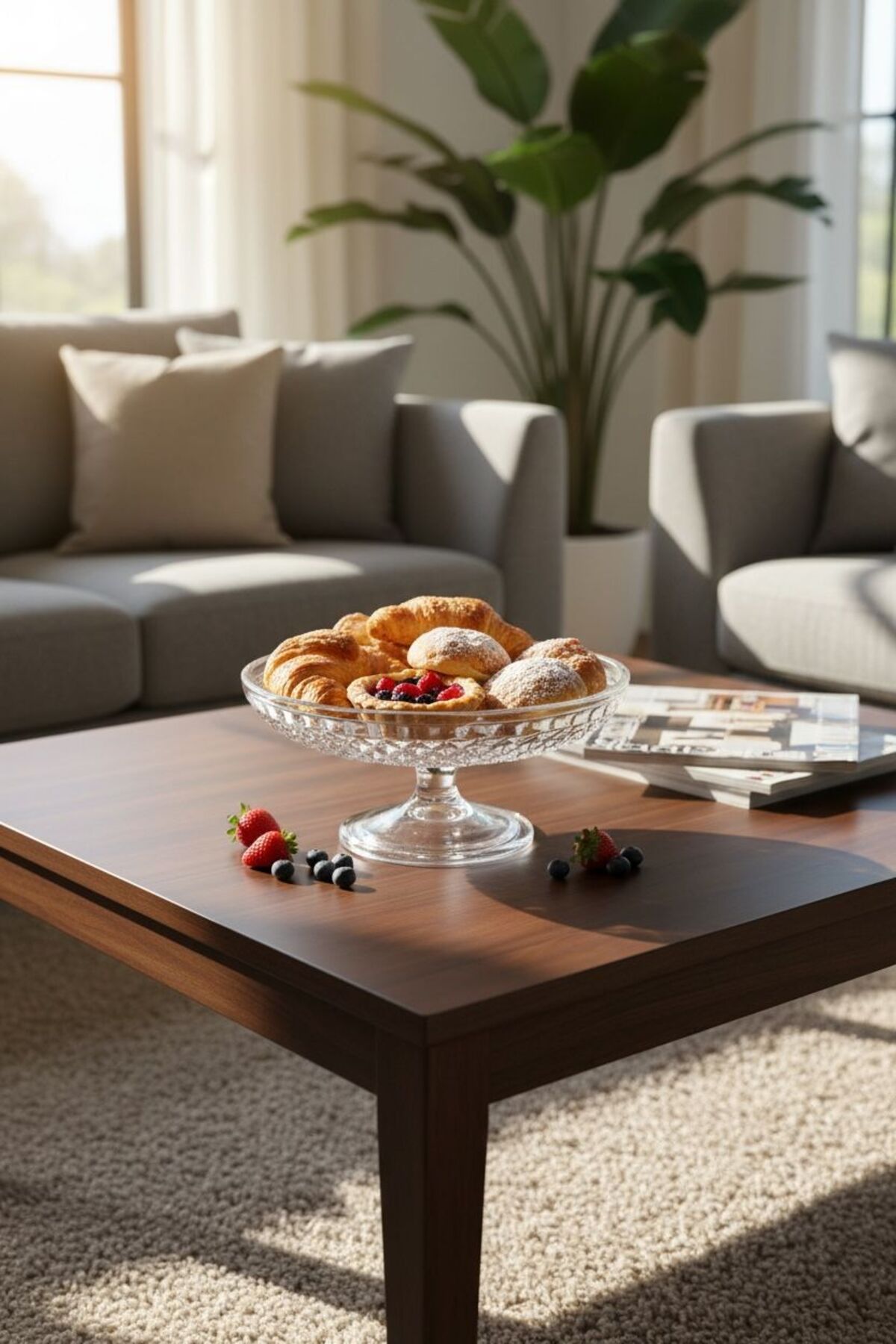 Alegre Glass Ayaklı Sunumluk | Balık Pulu Desenli Dekoratif İkramlık