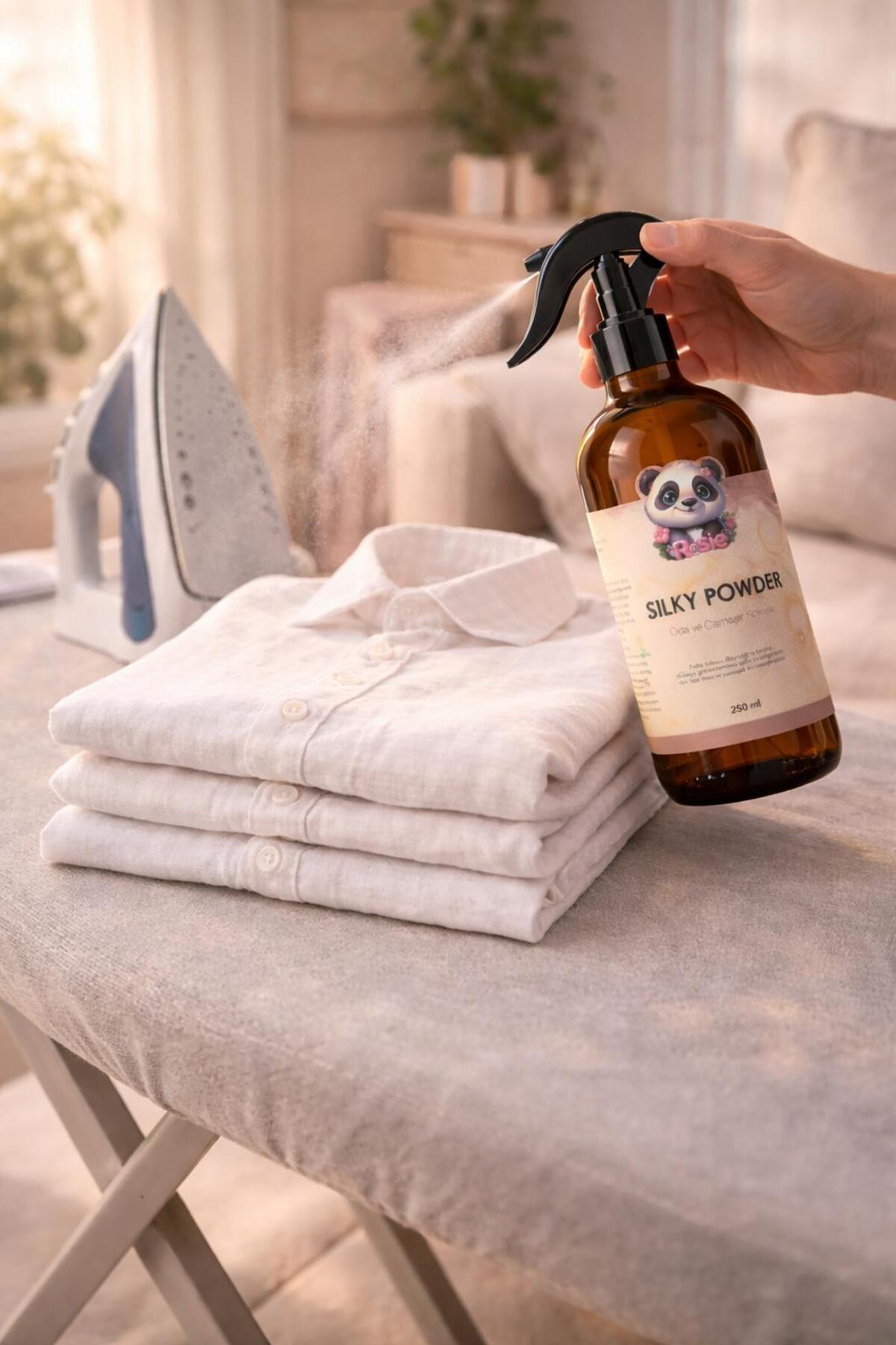 rosie Silky Powder 250 ml Sprey Ortam ve Kumaş Kokusu, Bebek Pudrası Kokulu Ev ve Tekstil Parfümü fotoğrafı 6 (önizleme)