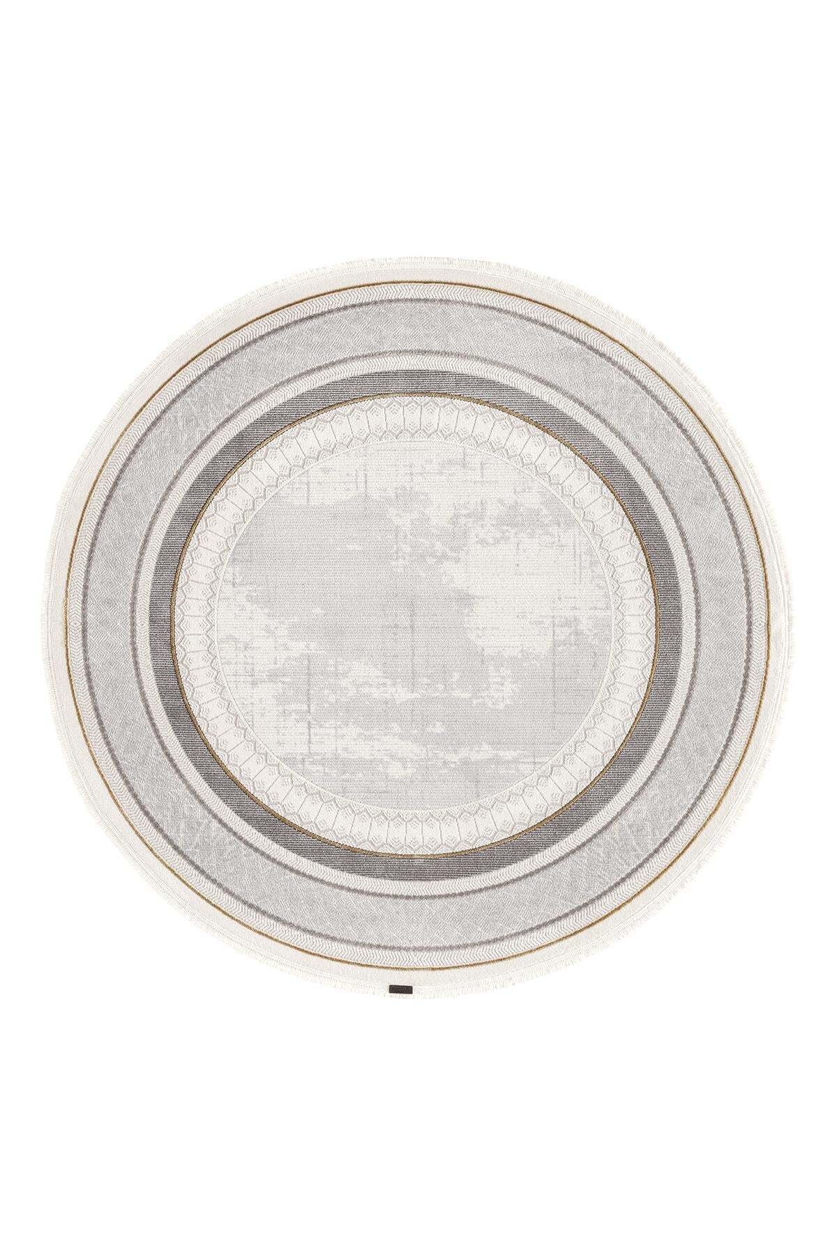Trend Tr003s Round Beige Acrylic Cotton Modern Soft Kitchen Bedroom Living Room Living Room Rug