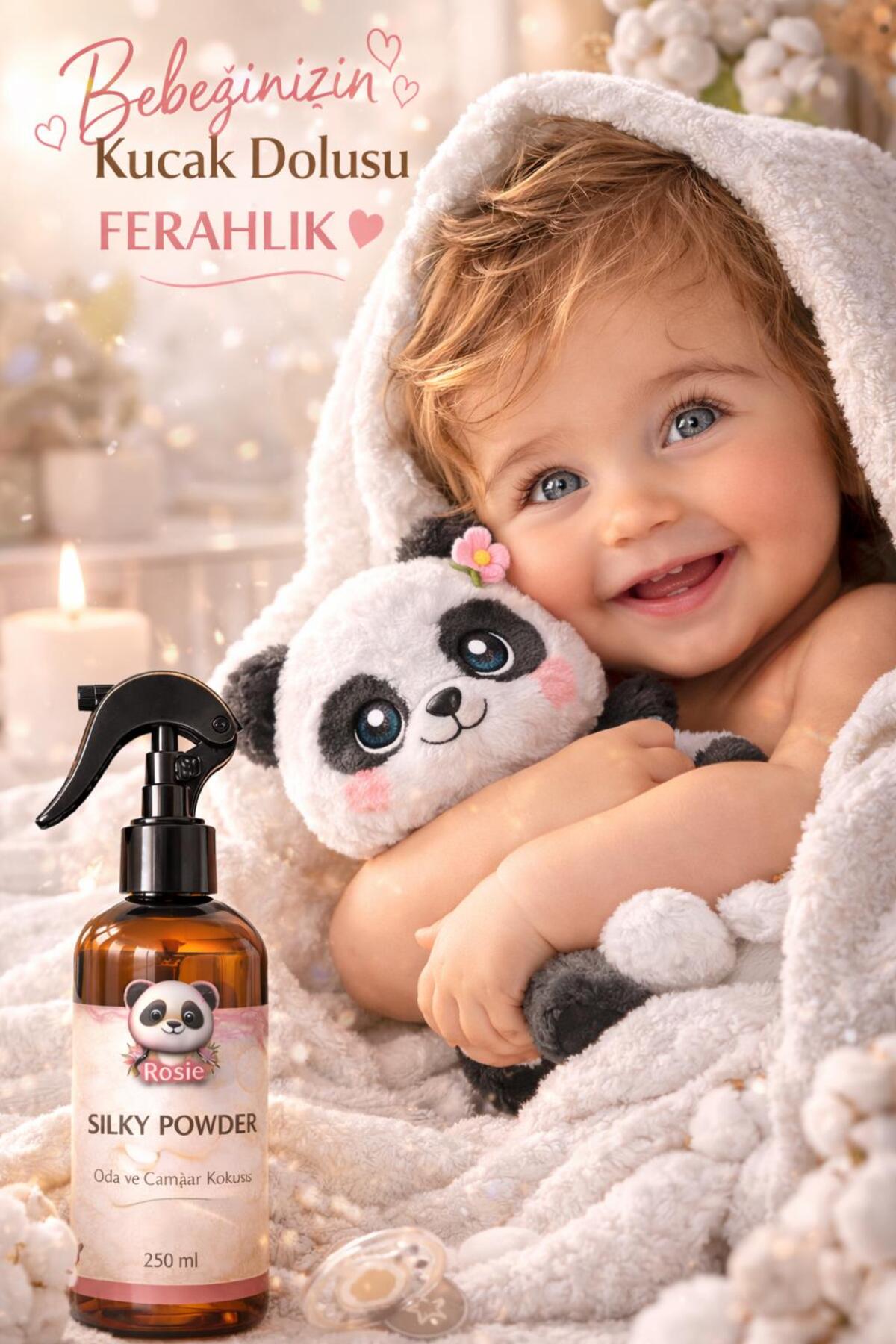 rosie Silky Powder 250 ml Sprey Ortam ve Kumaş Kokusu, Bebek Pudrası Kokulu Ev ve Tekstil Parfümü fotoğrafı 5 (önizleme)