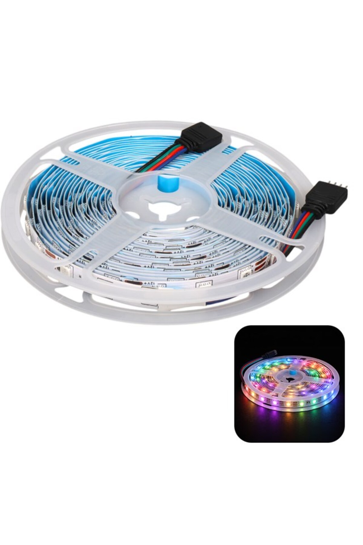ZMR -603 RGB 12 Volt 3 Çipli 5050 İç Mekan Silikonsuz 60 Led 5 Metre ...