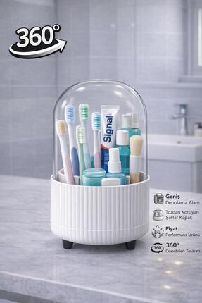 Blackstar Şeffaf Kapaklı 360 Dönebilen Standlı Banyo Düzenleyici Organizer