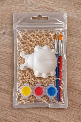 wish workshop Çocuk Boyama Seti Taş Tozu Boyanabilir Figür – 3'lü Parmak Boya...