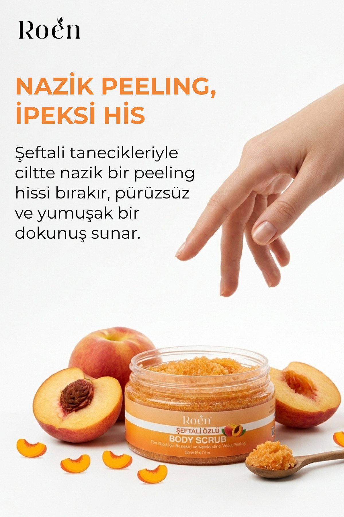 Pürüzsüzleştirici Vücut Peeling Scrub - Çilek Bacak & Batık Giderici Beyazlatıcı Şeftali Özü 250 ml — SSC001 — تصویر 6 از 9