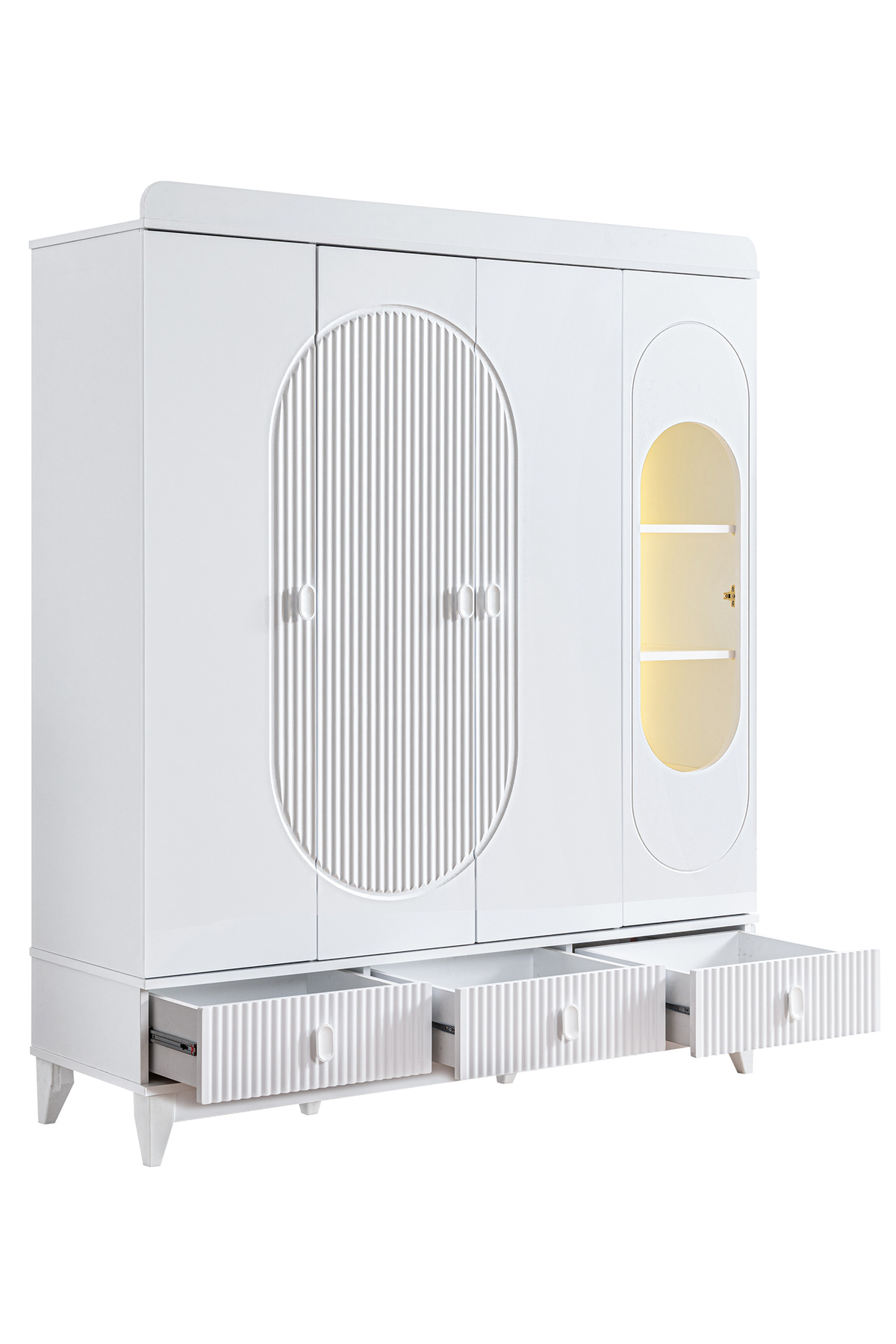 Setay Vizyon Çocuk Odası, Vizyon 4 Kapaklı Dolap, Etap Montessori Karyola, Şifonyer - Beyaz fotoğrafı 3 (önizleme)