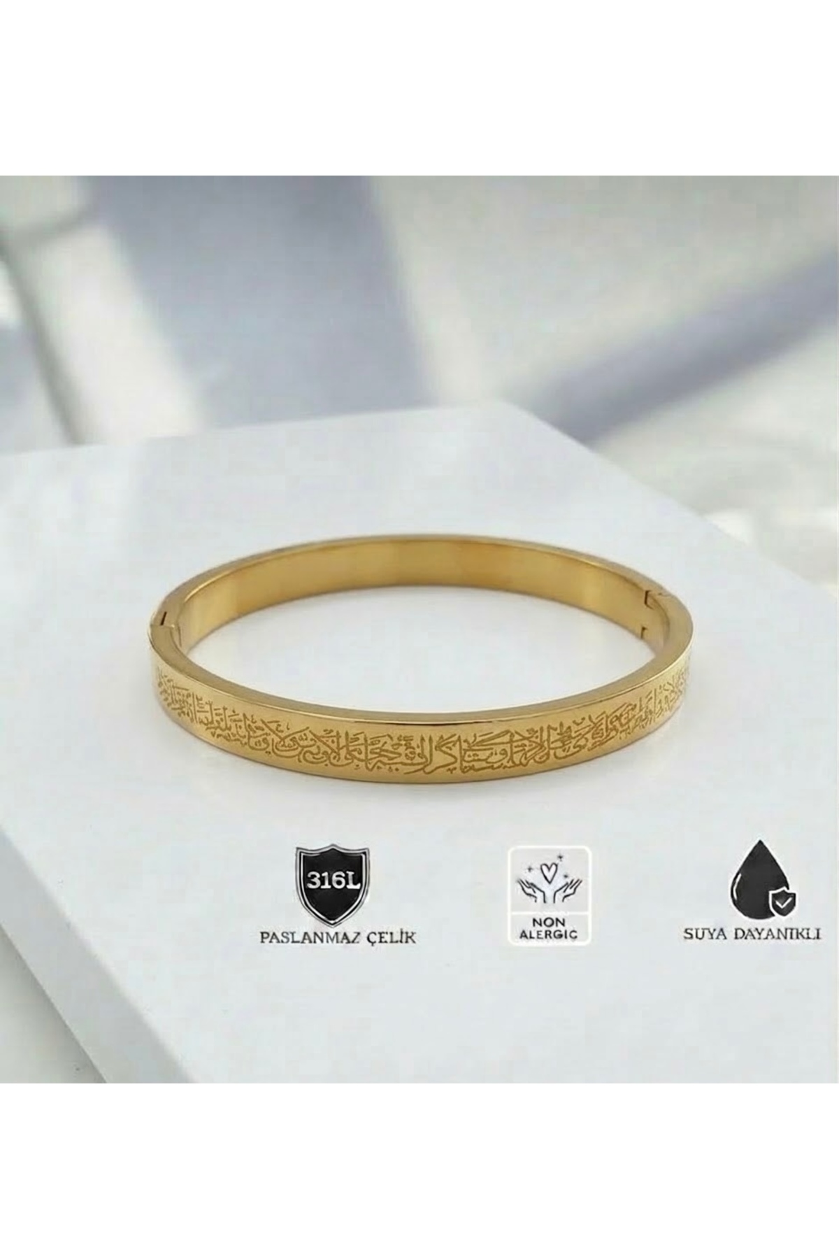 Gold Color Clamp-Off Verse Ball Bracelet Evil Eye and Spirituality Bracelet