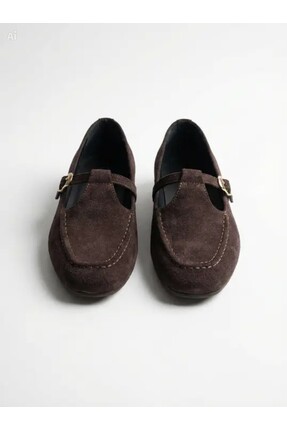 Adım Dünyası Kadın Süet Mary Jane Babet Günlük Şık Bantlı Rahat Klasik Ayakkabı