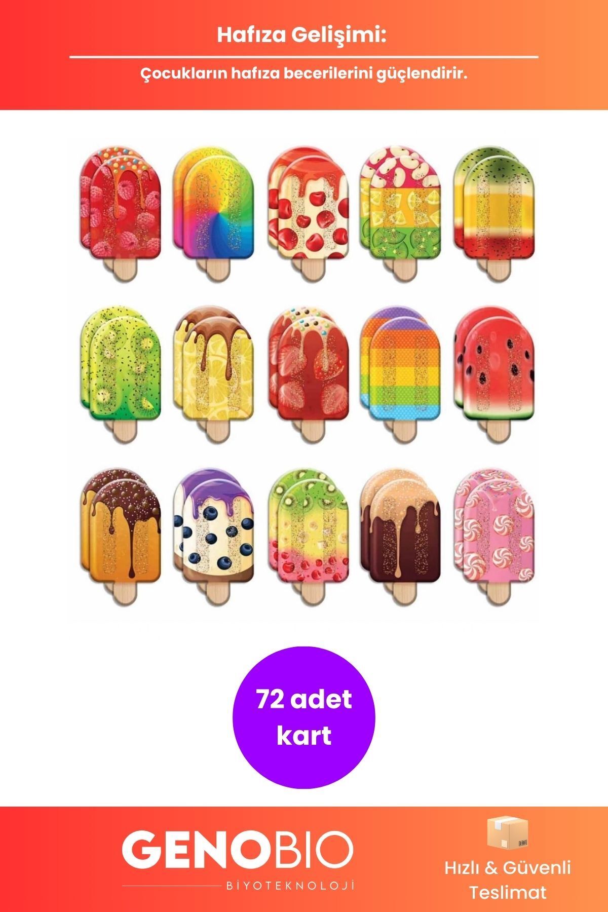 FeyzaDesign Eşleştirme Montessori Hafıza Zeka Geliştirme Oyunu 72 Kartlı fotoğrafı 2 (önizleme)