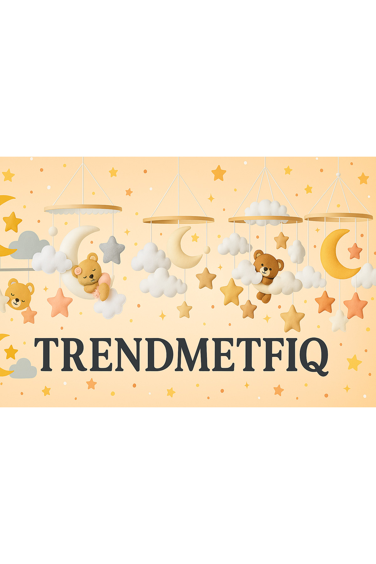 TREND METFİQ DECORATİON Premium El Yapımı Keçe Bebek Dönencesi - Montessori Yenidoğan Uyku Arkadaşı ve Beşik Oyuncağı anne fotoğrafı 6 (önizleme)