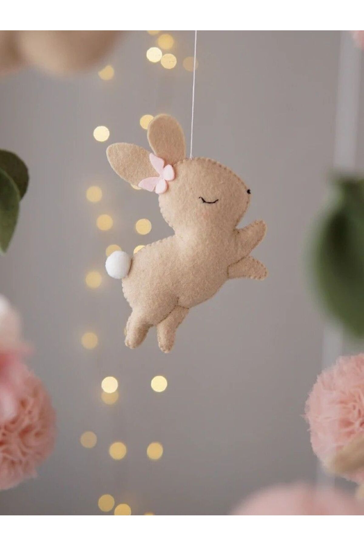 TREND METFİQ DECORATİON Premium El Yapımı Keçe Bebek Dönencesi - Montessori Yenidoğan Uyku Arkadaşı ve Beşik Oyuncağı anne fotoğrafı 3 (önizleme)