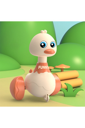 Gökyüzü ışığı Çocuklar için Sevimli Ördek Bas Bırak - Kurmalı Oyuncak Ördek -...