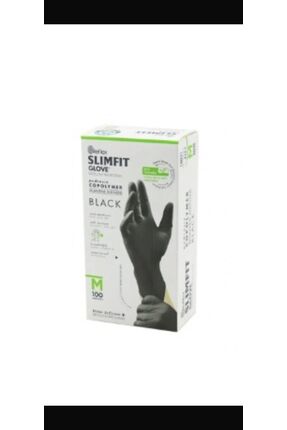 Reflex Slimfit Glove M Siyah Pudrasız Muayene Eldiven 100lü