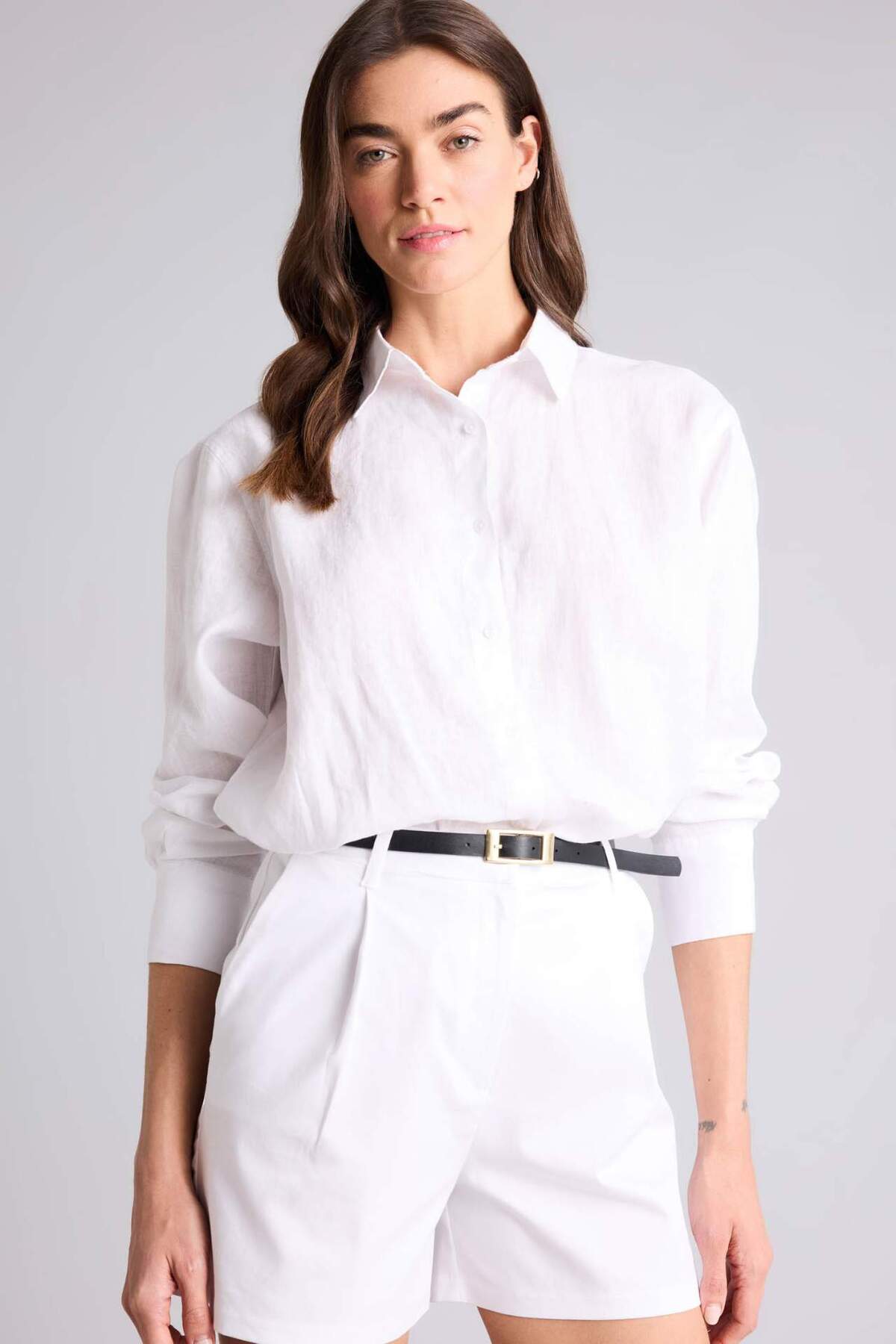 Oversize 100% Linen Shirt Z6638AZ26SM