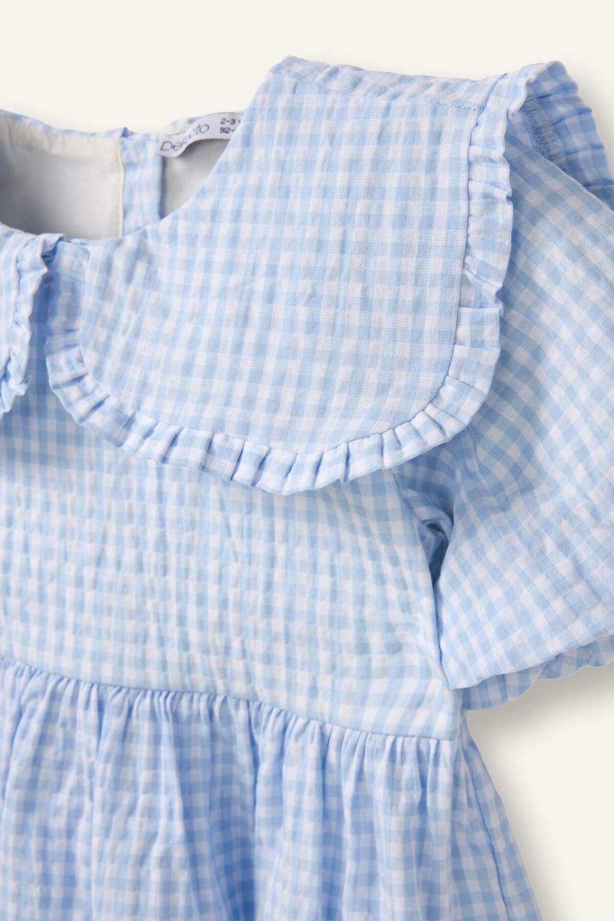 Defacto Pötikareli Gofre Dokulu Elbise Kız Bebek H3714A526SP fotoğrafı 2 (önizleme)