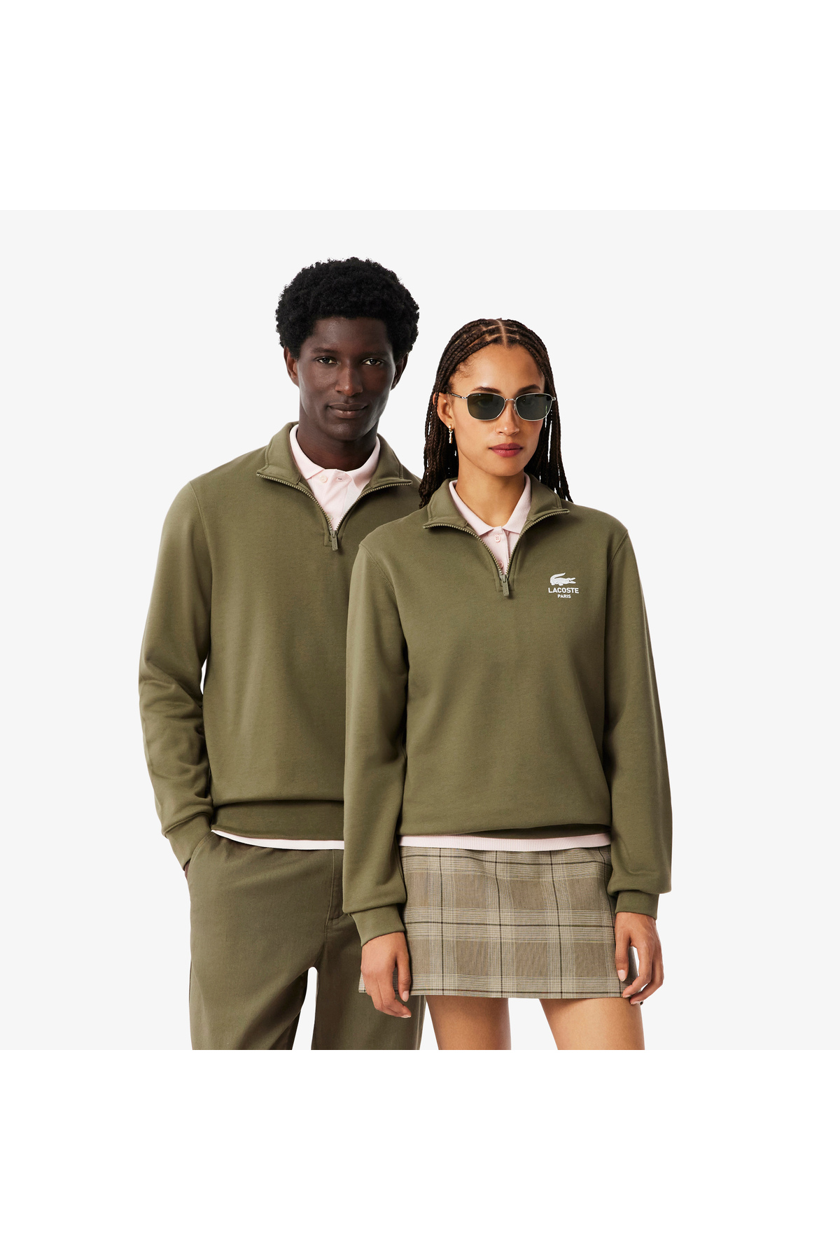 Lacoste High Neck Zip-Up Print Erkek Yeşil Sweatshirt - Fiyatı