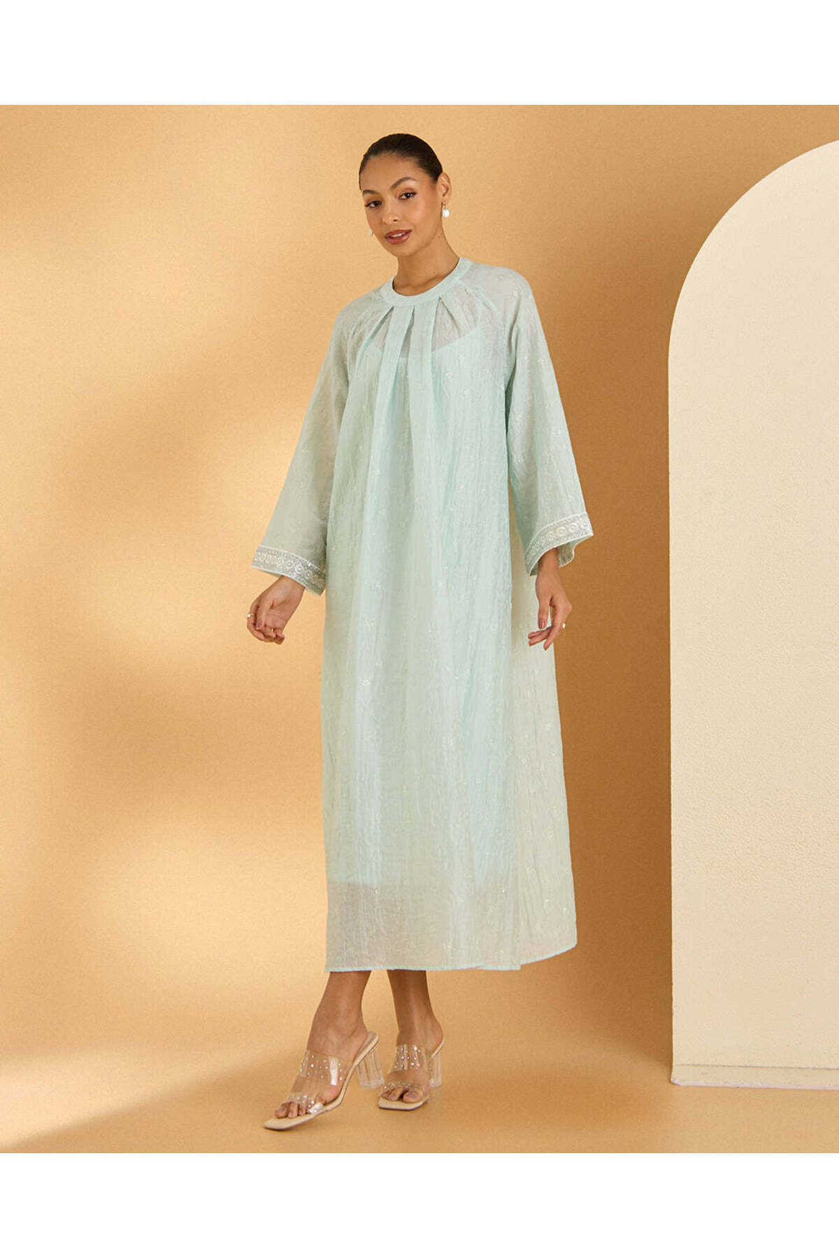 REDTAG Women Mint Embellished Lurex Dress