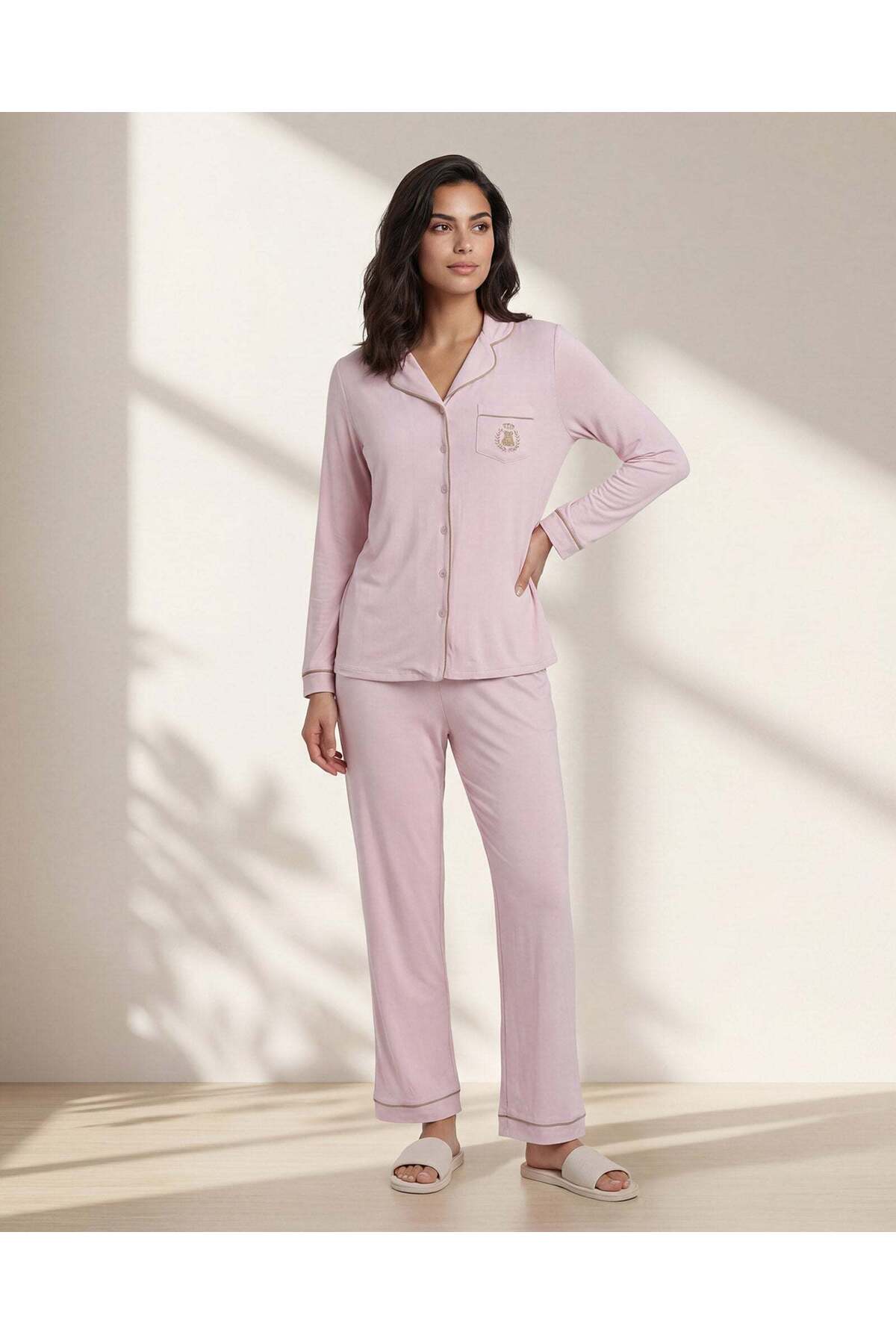 REDTAG Women Pink 2 Piece Solid Pyjama Set