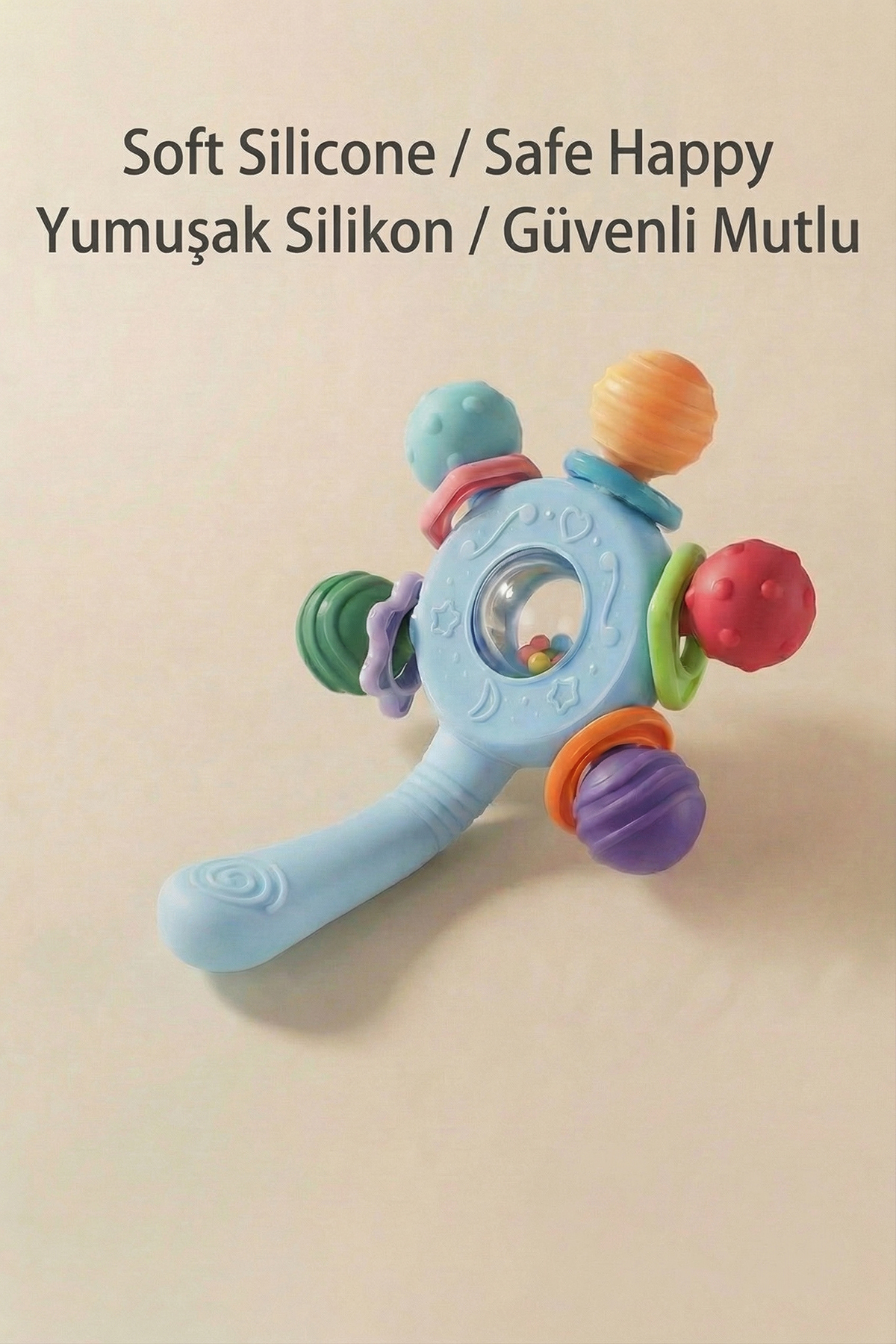 BBSKY Bebek Diş Kaşıyıcı Oyuncak , Montessori Duyusal Oyuncak, Silikon Dişlik, BPA İçermez fotoğrafı 6 (önizleme)