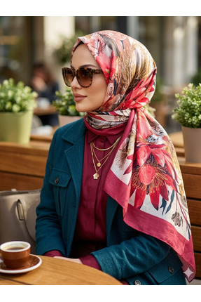 Nazellaa Dijital Egzotik Bahçe Bambu Soft Şal