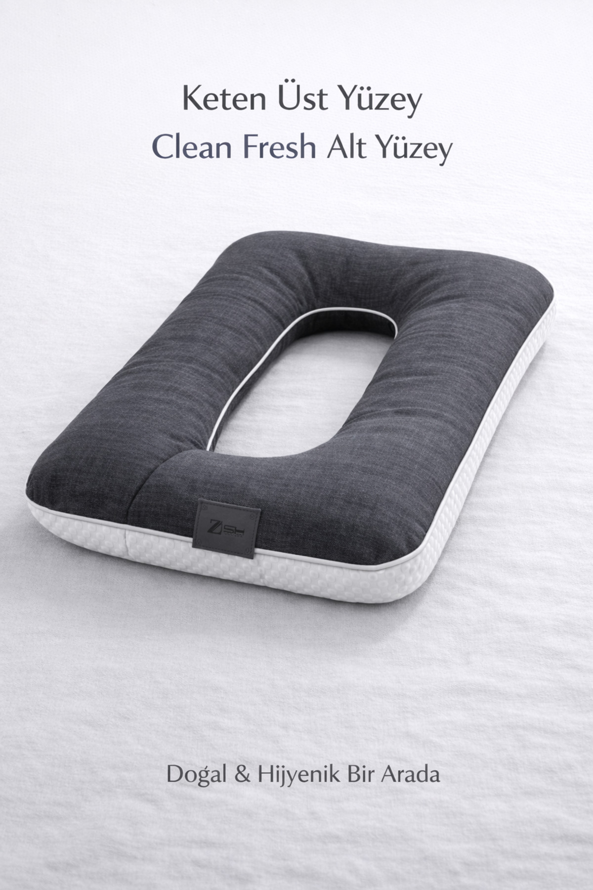 Zishome Cleanfreash huggle 5 Bölge Destekli Yıkanabilir Yatak Kumaşlı Hamile Yastığı 80x125k fotoğrafı 2 (önizleme)