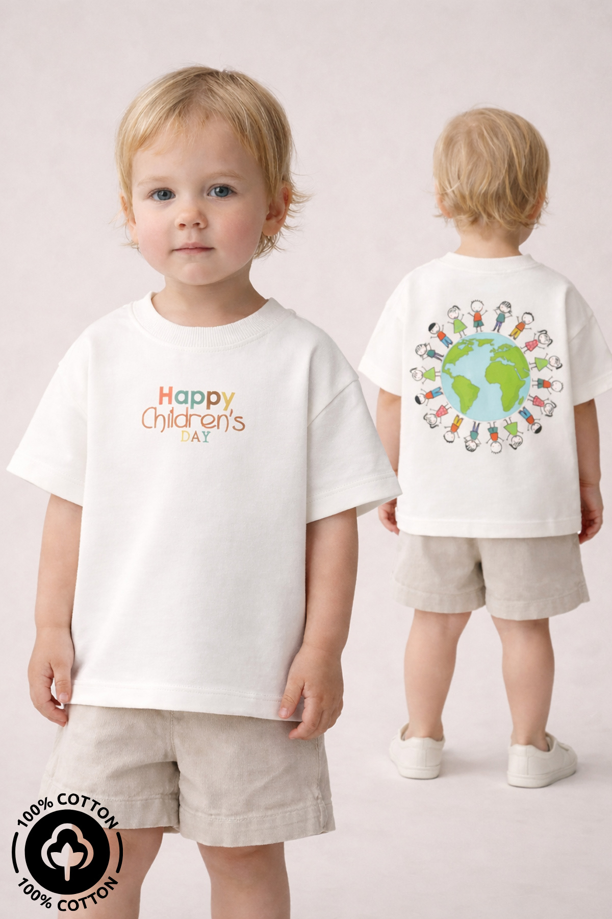 Miniel Unisex Crew Neck April 23, Printed 100% Cotton of Oversized T-Shirts Baby-Child