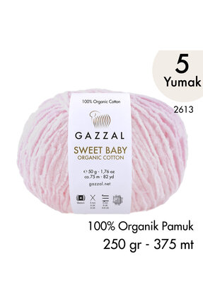 Gazzal Sweet Baby Organic Cotton 2613 El Örgü İpliği 250 gr