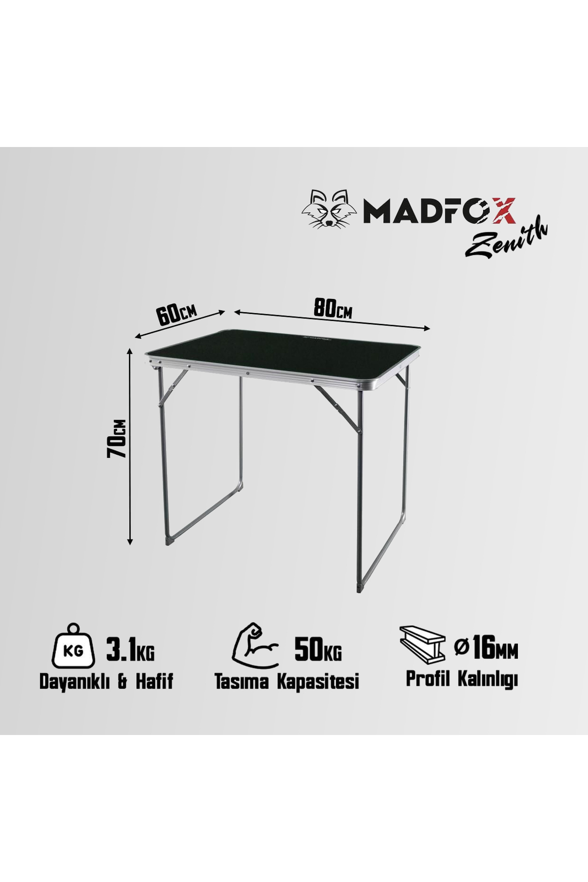 MADFOX Zenith Katlanır Kamp Masası SİYAH - Fiyatı, Yorumları