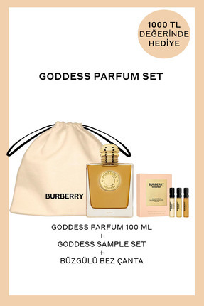 Burberry Goddess Parfum Kadın Parfüm + Goddess Kadın Sample Set + Büzgülü Bez...