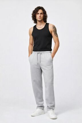 DD Sport Modal Kumaş Erkek Rahat Kalıp Buz Gri Pantolon Jogger