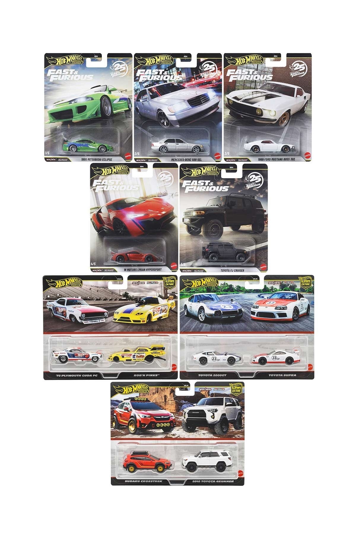 HOT WHEELS Premium HNW46 5'li Set+HBL96 3x2'li Set - Fiyatı, Yorumları