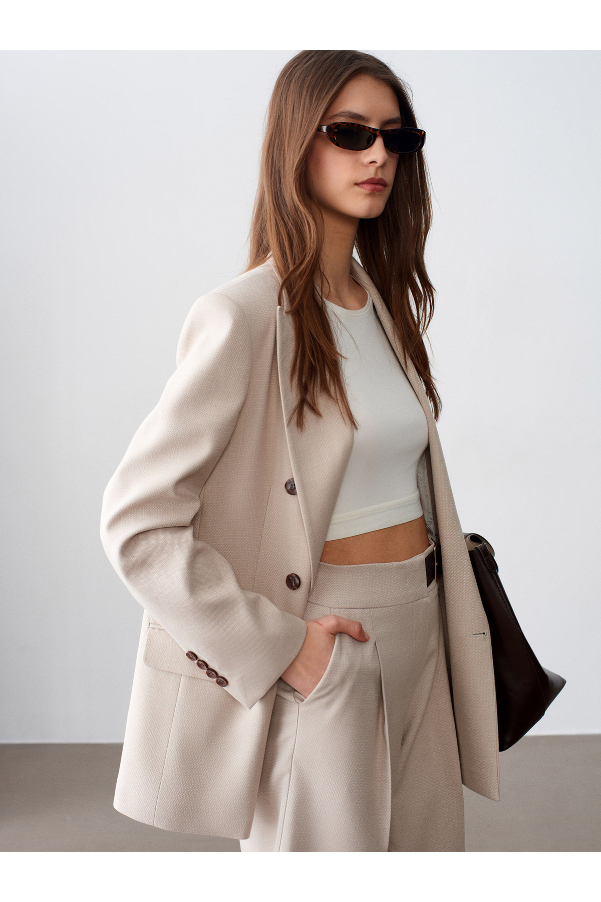 Dilvin 60792 Blazer Ceket-Bej görsel 4