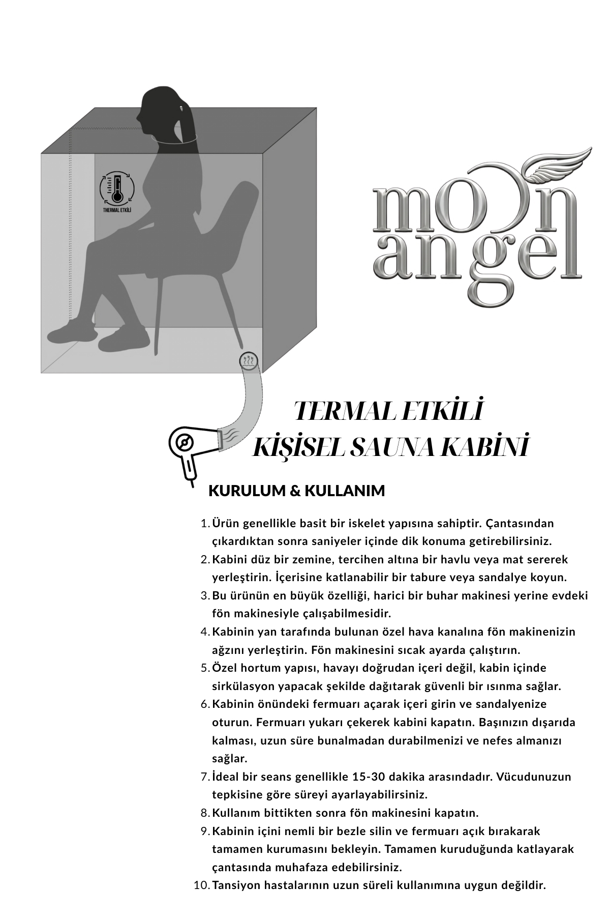 Ev Tipi Katlanabilir Portatif Sauna Çadırı Taşınabilir Kişisel Sauna Kabini — görsel 4 · 5405159595668