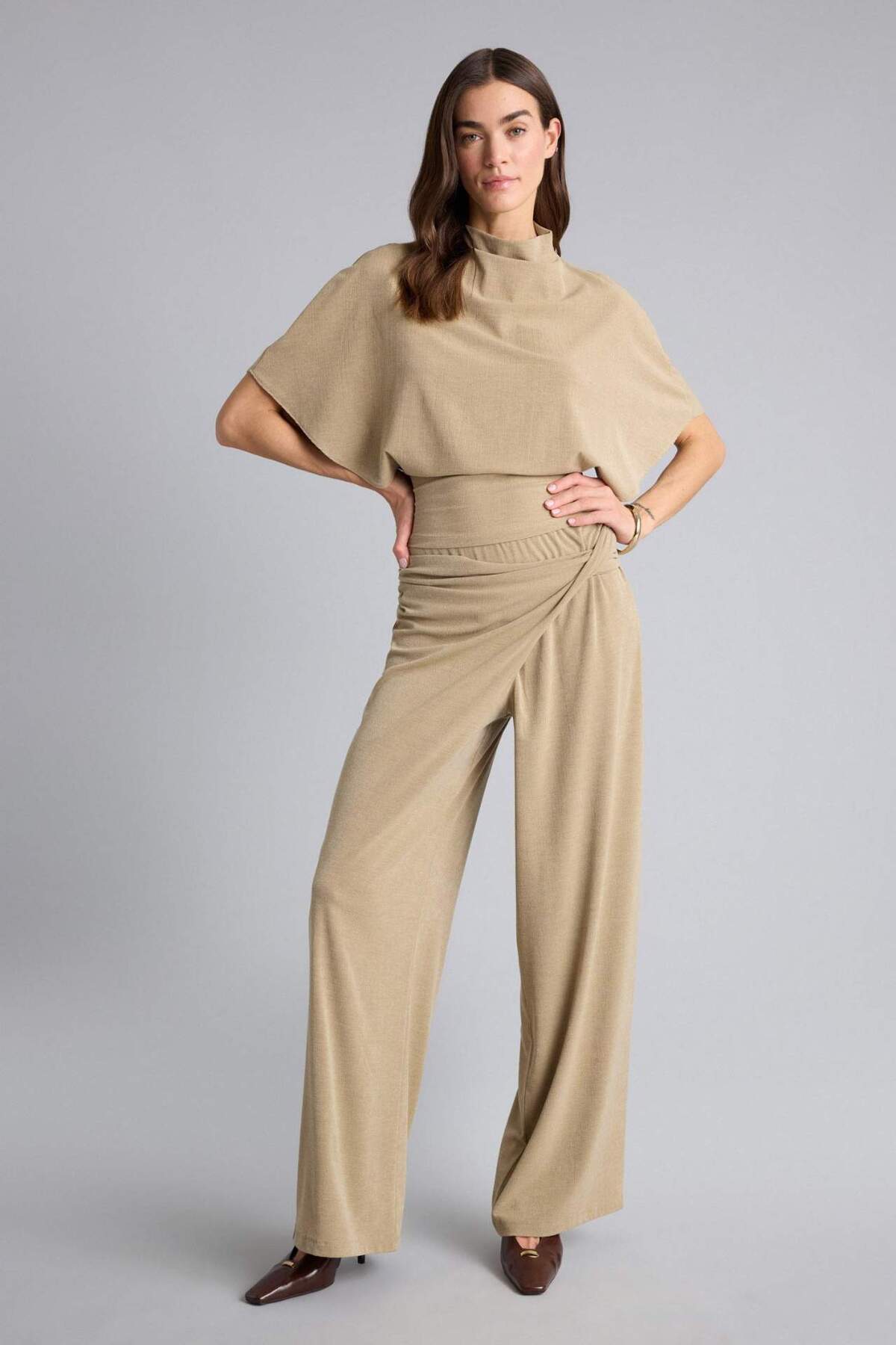 Defacto  Wıde Leg Krep Pantolon H3879AX26SM - Görsel 2