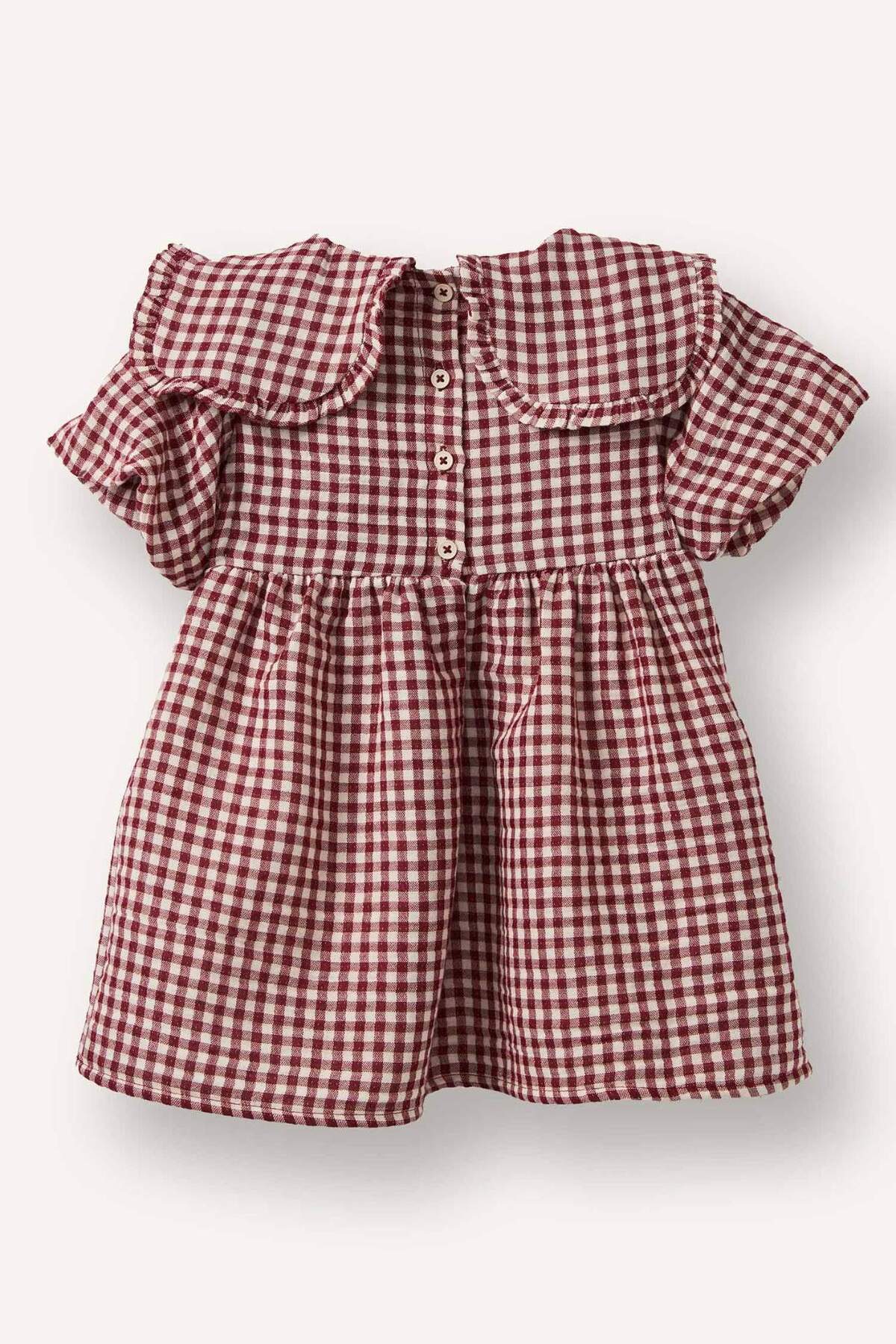 Defacto Müslin Elbise Kız Bebek H5138A526SM fotoğrafı 3 (önizleme)