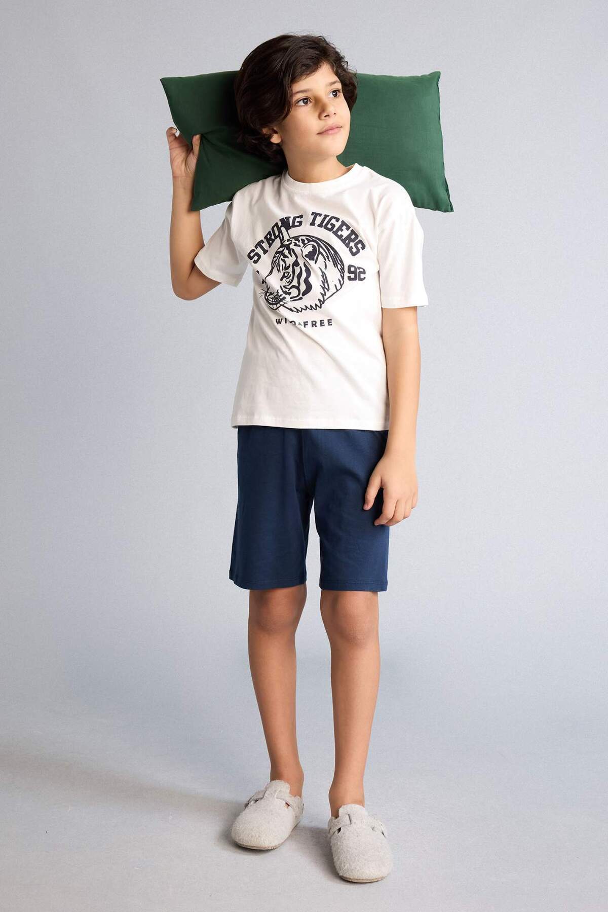 Defacto 100% Cotton Printed 2-Piece Pajama Set for Boys G8773A826Sm