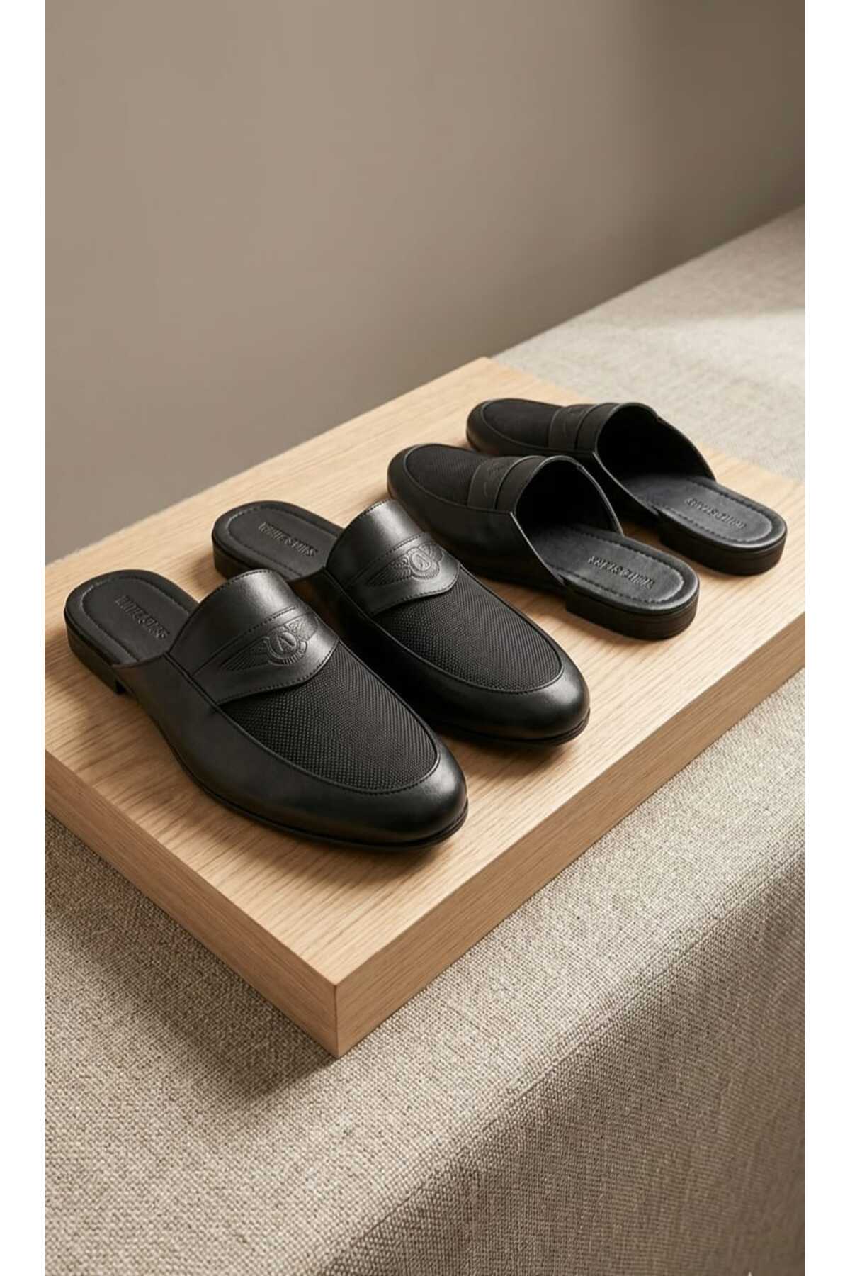 w white stars sports & wear  Armalı Deri Terlik pc-289 ceyizlik ev comfort taban baba genç damat terligi hakiki deri...