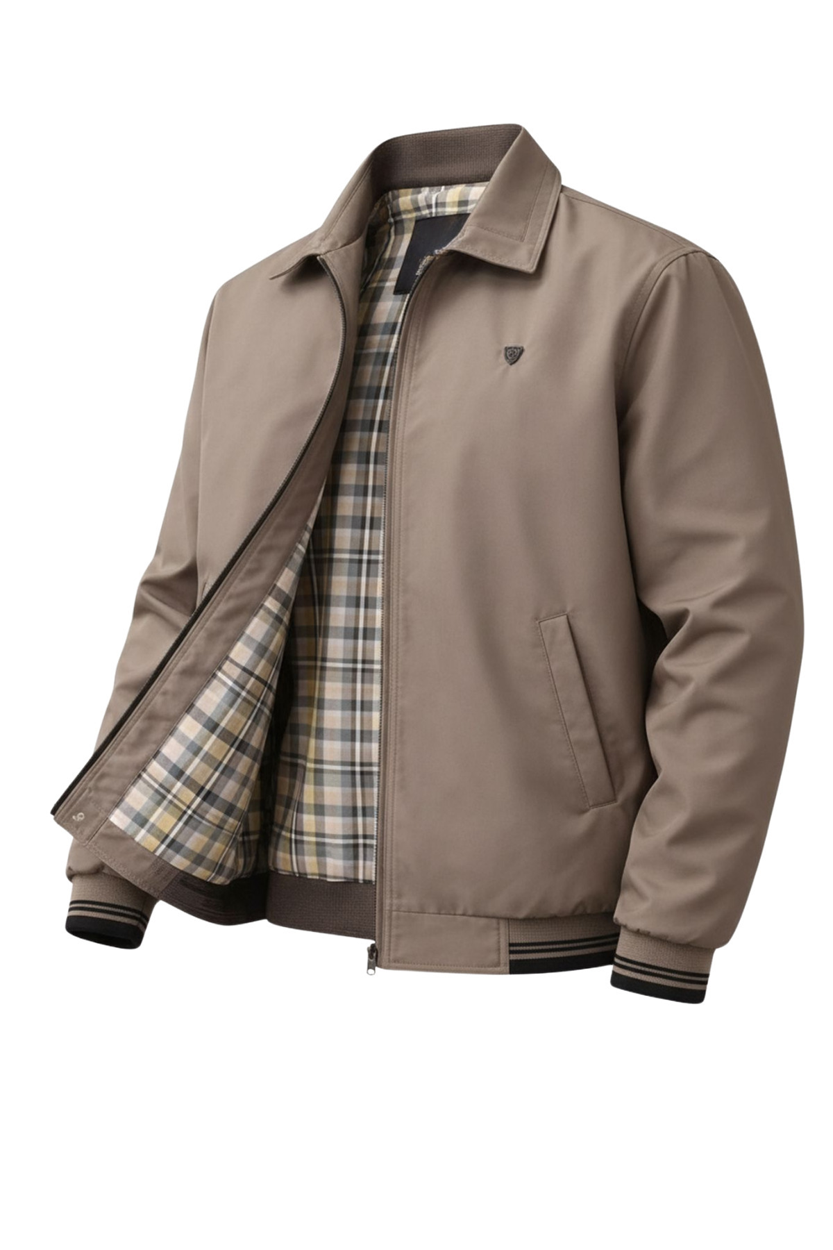 SİVAİST  Erkek Koyu Krem Regular Rahat Kalıp Bonded Kumaş Klasik Yaka Mevsimlik&Yazlık Mont - Görsel 3