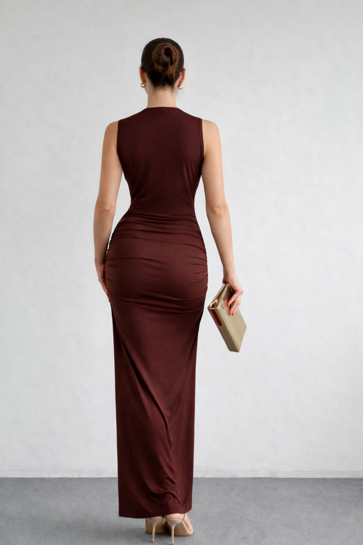 Nika Fashion  Kemerli Vatka Detay Elbise - Görsel 5