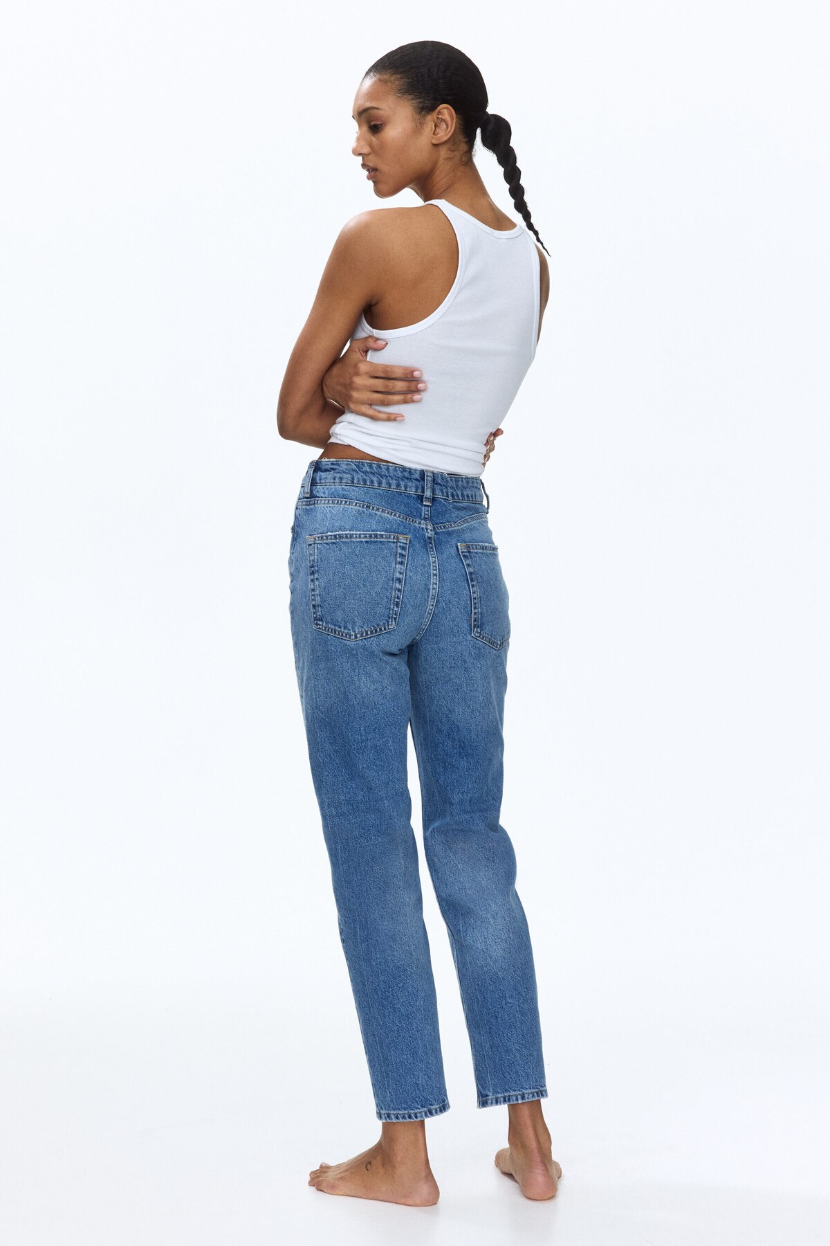 H&M Mom High Waist Ankle Jeans görsel 5