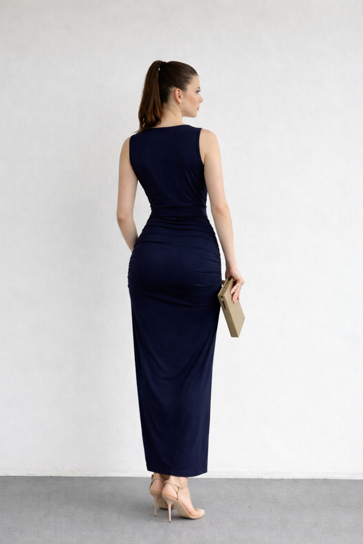 Nika Fashion  Kemerli Vatka Detay Elbise - Görsel 4