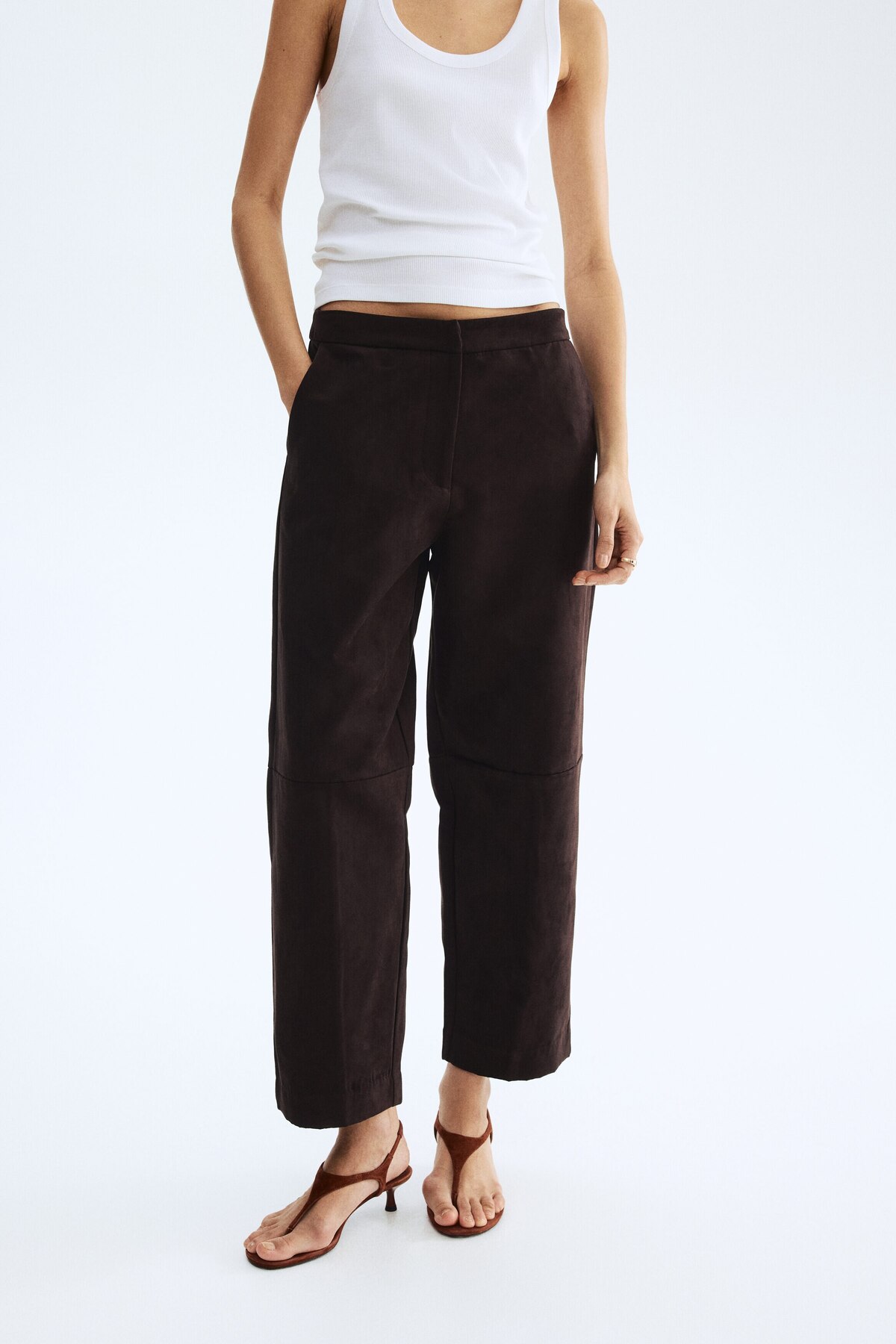 H&M Bilek Boyu Barrel Paça Pantolon görsel 3