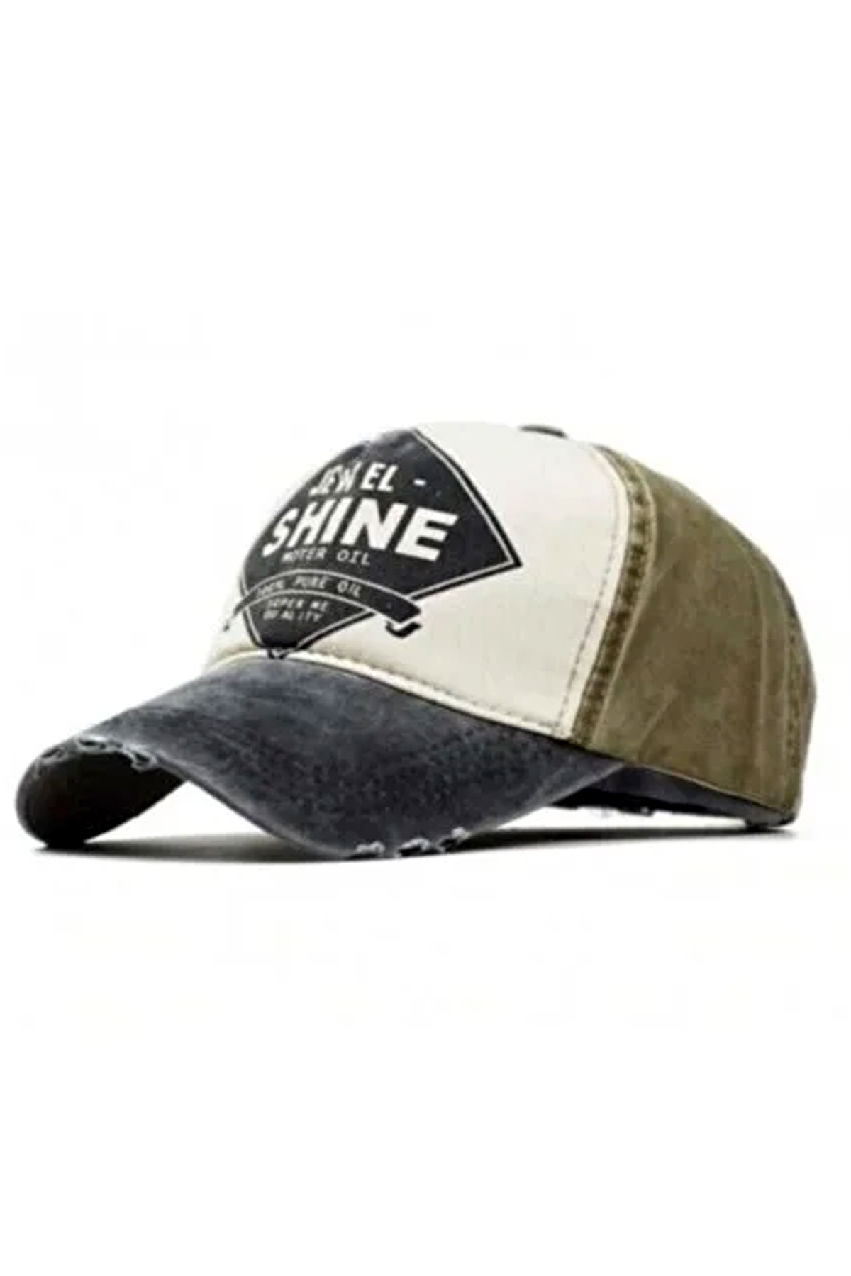 WINNERS Siyah - Haki Eskitme Shine Şapka görsel 2