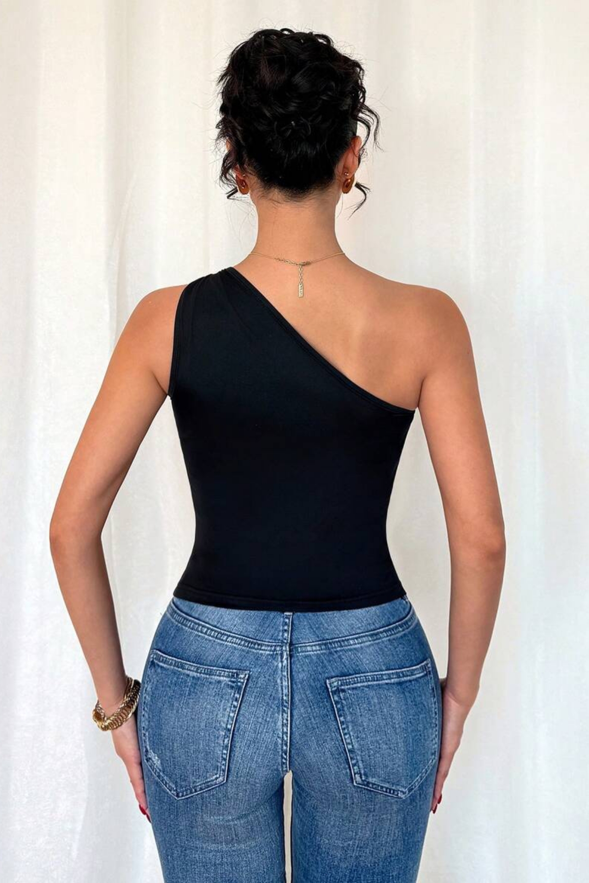 JE-TU  Tek Omuz Aksesuar Detaylı Bluz JT9399 - Görsel 2