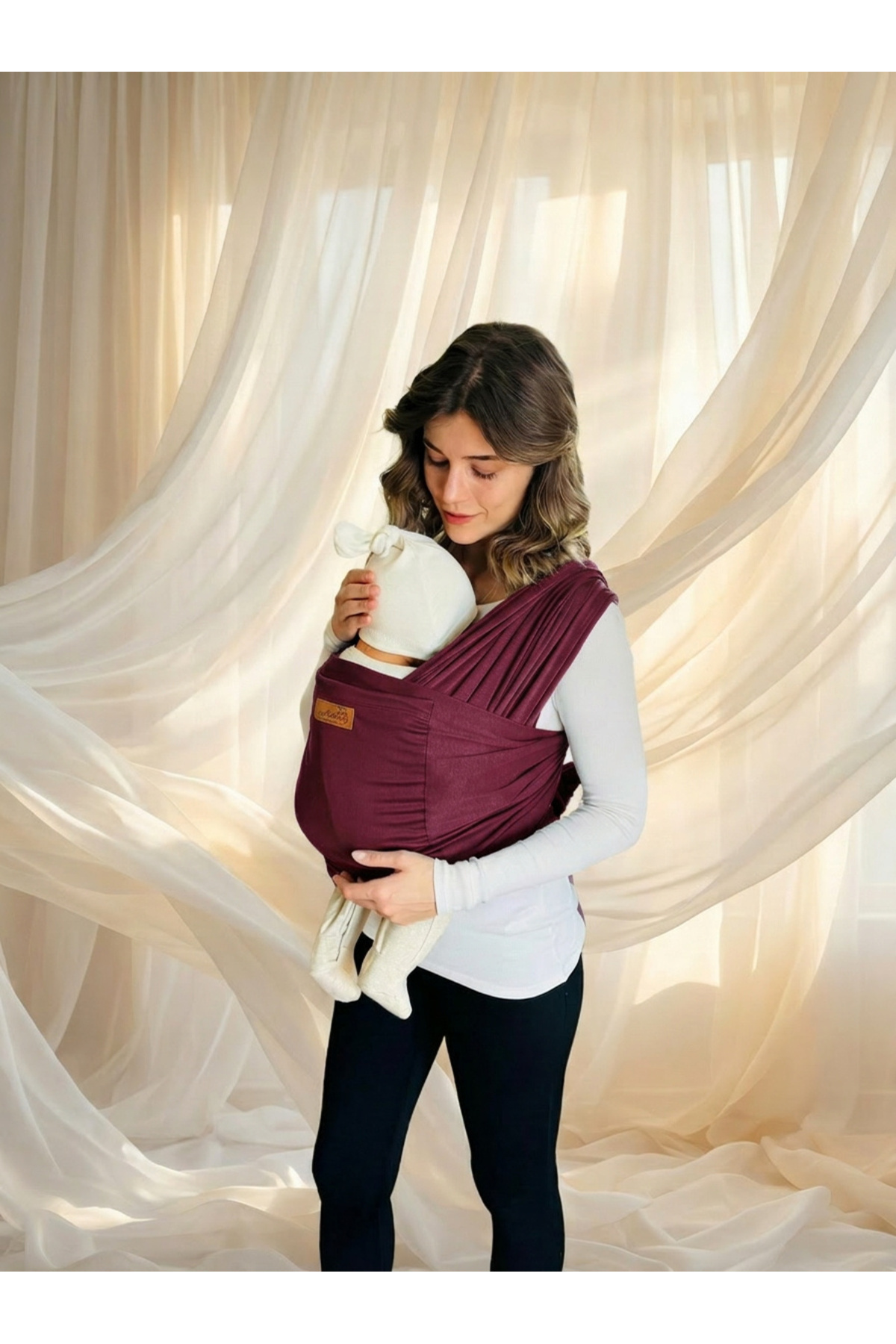 kubbe Yeni Nesil Ergonomik Bebek Taşıma Şalı - Ön Cepli Taşıma Torbalı Esnek Sling - İnce Ve Hafif fotoğrafı 4 (önizleme)