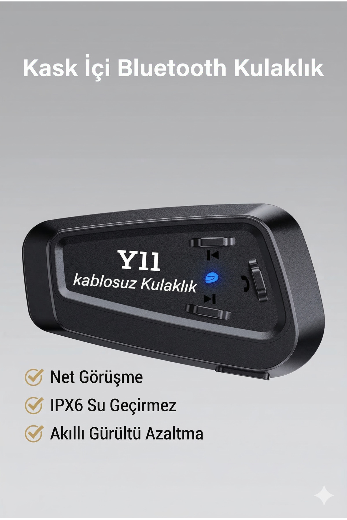 Y11 Motosiklet Kask Kulaklığı Bluetooth 5.3 Intercom - Gürültü Engelleyici Mikrofonlu